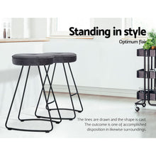 Load image into Gallery viewer, Ashley Rose 2x Bar Stools Kitchen Stool Chairs Modern Metal Velvet Fabric Grey - Ashley Rose