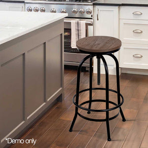 Ashley Rose Rustic Industrial Round Bar Stool - Ashley Rose