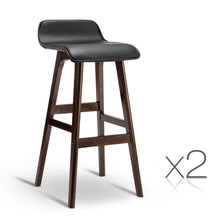 Load image into Gallery viewer, Ashley Rose Set of 2 PU Leather and Wood Bar Stool - Black - Ashley Rose