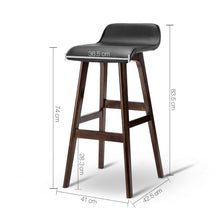 Load image into Gallery viewer, Ashley Rose Set of 2 PU Leather and Wood Bar Stool - Black - Ashley Rose