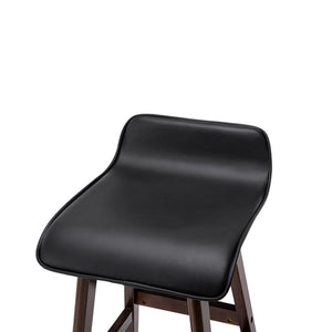 Ashley Rose Set of 2 PU Leather and Wood Bar Stool - Black - Ashley Rose