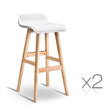 Load image into Gallery viewer, Ashley Rose Set of 2 PU Leather and Wood Bar Stool - White - Ashley Rose