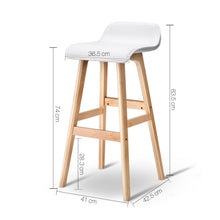 Load image into Gallery viewer, Ashley Rose Set of 2 PU Leather and Wood Bar Stool - White - Ashley Rose