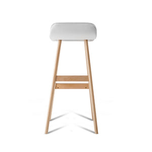 Ashley Rose Set of 2 PU Leather and Wood Bar Stool - White - Ashley Rose