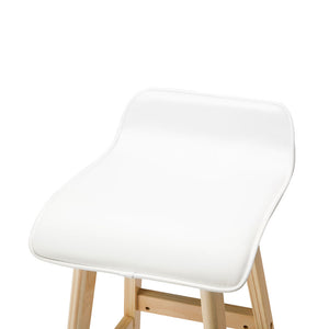 Ashley Rose Set of 2 PU Leather and Wood Bar Stool - White - Ashley Rose