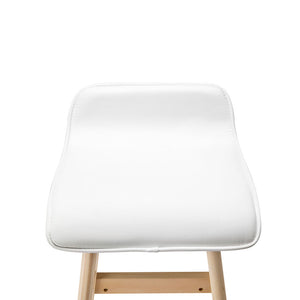 Ashley Rose Set of 2 PU Leather and Wood Bar Stool - White - Ashley Rose