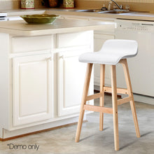 Load image into Gallery viewer, Ashley Rose Set of 2 PU Leather and Wood Bar Stool - White - Ashley Rose