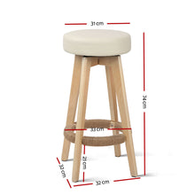 Load image into Gallery viewer, Ashley Rose Set of 2 PU Leather Round Bar Stool - Beige - Ashley Rose