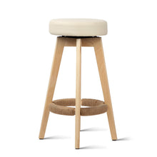 Load image into Gallery viewer, Ashley Rose Set of 2 PU Leather Round Bar Stool - Beige - Ashley Rose