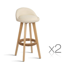 Load image into Gallery viewer, Ashley Rose Set of 2 PU Leather Bar Stools - Beige - Ashley Rose