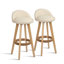 Load image into Gallery viewer, Ashley Rose Set of 2 PU Leather Bar Stools - Beige - Ashley Rose