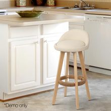 Load image into Gallery viewer, Ashley Rose Set of 2 PU Leather Bar Stools - Beige - Ashley Rose