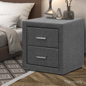 Ashley Rose Fabric Bedside Table - Grey - Ashley Rose