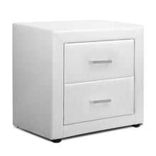 Load image into Gallery viewer, Ashley Rose PVC Leather Bedside Table - White - Ashley Rose