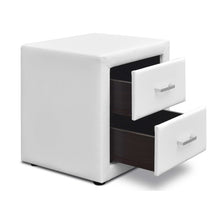 Load image into Gallery viewer, Ashley Rose PVC Leather Bedside Table - White - Ashley Rose