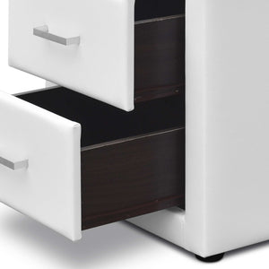 Ashley Rose PVC Leather Bedside Table - White - Ashley Rose