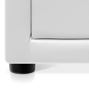 Ashley Rose PVC Leather Bedside Table - White - Ashley Rose