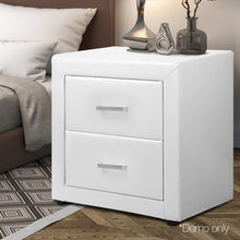 Load image into Gallery viewer, Ashley Rose PVC Leather Bedside Table - White - Ashley Rose