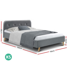 Load image into Gallery viewer, Ashley Rose King Single Size Bed Frame Base Mattress  Fabric Wooden Grey - Ashley Rose