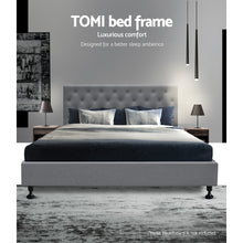 Load image into Gallery viewer, Ashley Rose Double Full Size Bed Base Frame Platform Fabric Wooden Grey - Ashley Rose