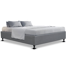 Load image into Gallery viewer, Ashley Rose King Size Bed Base Frame Mattress Platform Fabric Wooden Grey - Ashley Rose