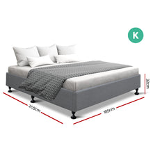 Load image into Gallery viewer, Ashley Rose King Size Bed Base Frame Mattress Platform Fabric Wooden Grey - Ashley Rose