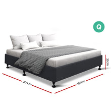 Load image into Gallery viewer, Ashley Rose Queen Size Bed Base Frame Mattress Platform Fabric Wooden Charcoal - Ashley Rose