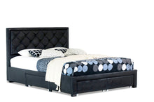 Load image into Gallery viewer, Jasmine PU Leather King Drawers Storage Bed Black - Ashley Rose