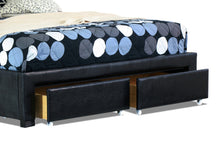 Load image into Gallery viewer, Jasmine PU Leather King Drawers Storage Bed Black - Ashley Rose