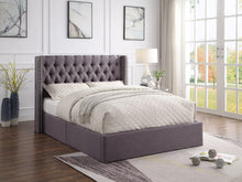 Load image into Gallery viewer, Bologna USB Fabric King Gas Lift Ottoman Storage Bed Grey - Ashley Rose