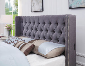 Bologna USB Fabric King Standard Bed Grey - Ashley Rose