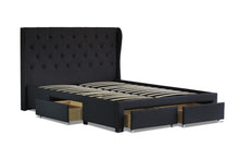 Load image into Gallery viewer, Cambridge Fabric Double Drawers Storage Bed Charcoal - Ashley Rose