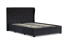 Load image into Gallery viewer, Cambridge Fabric King Drawers Storage Bed Charocal - Ashley Rose