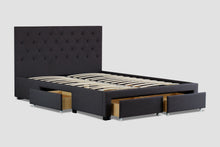 Load image into Gallery viewer, Alabama Fabric Double Drawers Storage Bed Charcoal - Ashley Rose