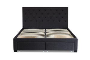 Alabama Fabric Queen Drawers Storage Bed Charcoal - Ashley Rose