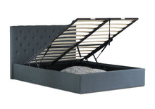 Load image into Gallery viewer, Alabama Fabric Double Gas Lift Ottoman Storage Bed Charcoal - Ashley Rose