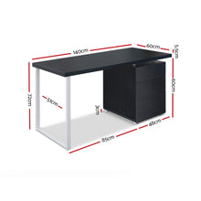 Load image into Gallery viewer, Ashley Rose Metal Desk with 3 Drawers - Black - Ashley Rose