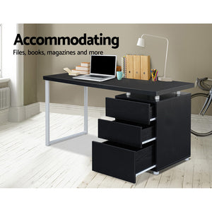 Ashley Rose Metal Desk with 3 Drawers - Black - Ashley Rose