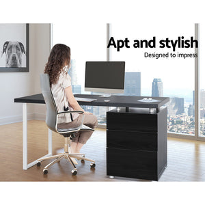 Ashley Rose Metal Desk with 3 Drawers - Black - Ashley Rose