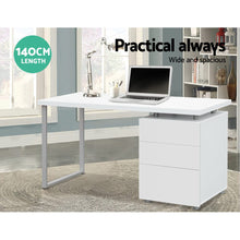 Load image into Gallery viewer, Ashley Rose Metal Desk with 3 Drawers - White - Ashley Rose