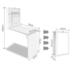 Ashley Rose Foldable Desk with Bookshelf - White - Ashley Rose