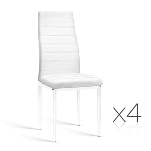 Ashley Rose Set of 4 Dining Chairs PVC Leather - White - Ashley Rose