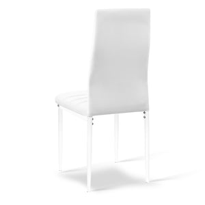 Ashley Rose Set of 4 Dining Chairs PVC Leather - White - Ashley Rose