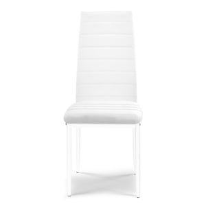 Ashley Rose Set of 4 Dining Chairs PVC Leather - White - Ashley Rose