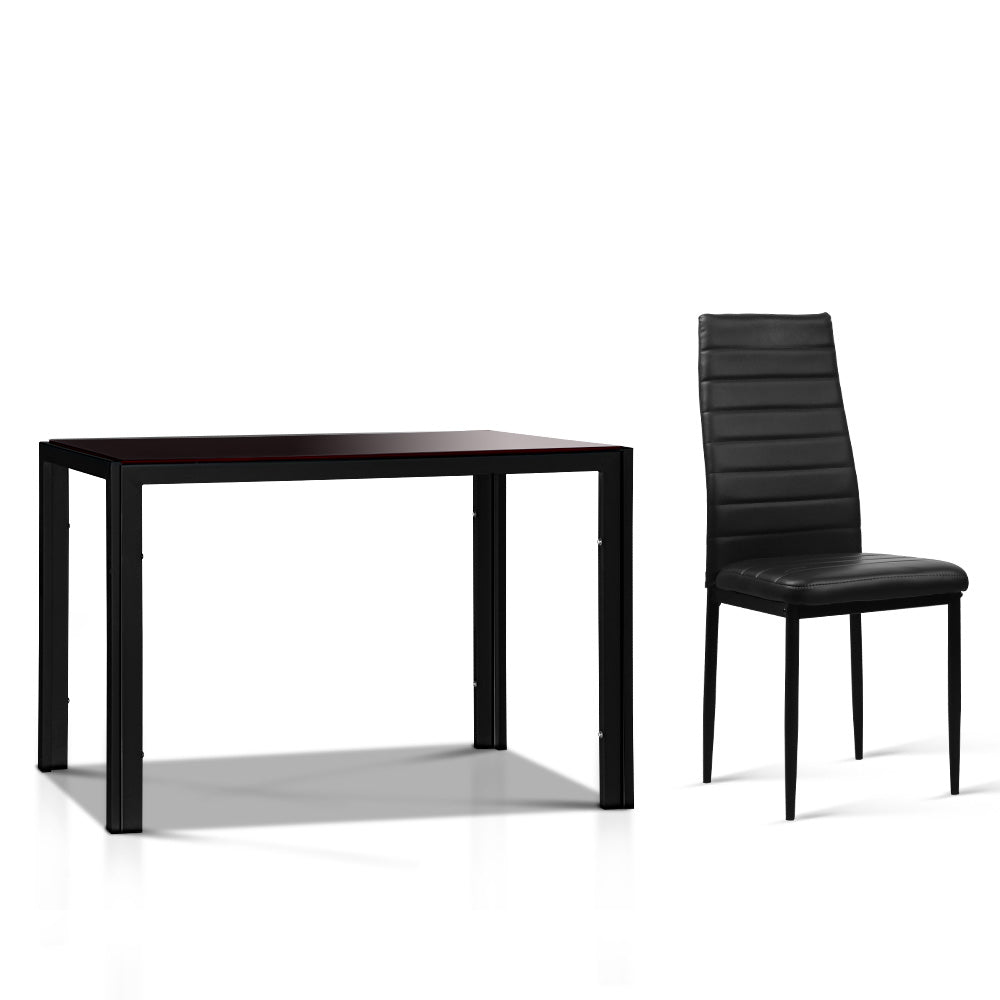 Ashley Rose Astra 5-Piece Dining Table and Chairs Sets - Black - Ashley Rose