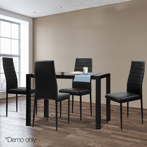 Ashley Rose Astra 5-Piece Dining Table and Chairs Sets - Black - Ashley Rose