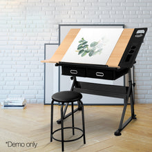 Load image into Gallery viewer, Ashley Rose Tilt Drafting Table Stool Set - Natural &amp; Black - Ashley Rose