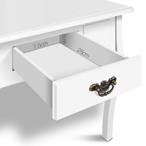 Ashley Rose Single Drawer Dressing Table with Mirror - White - Ashley Rose