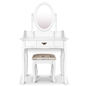 Ashley Rose Single Drawer Dressing Table with Mirror - White - Ashley Rose