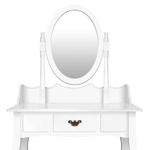 Ashley Rose Single Drawer Dressing Table with Mirror - White - Ashley Rose